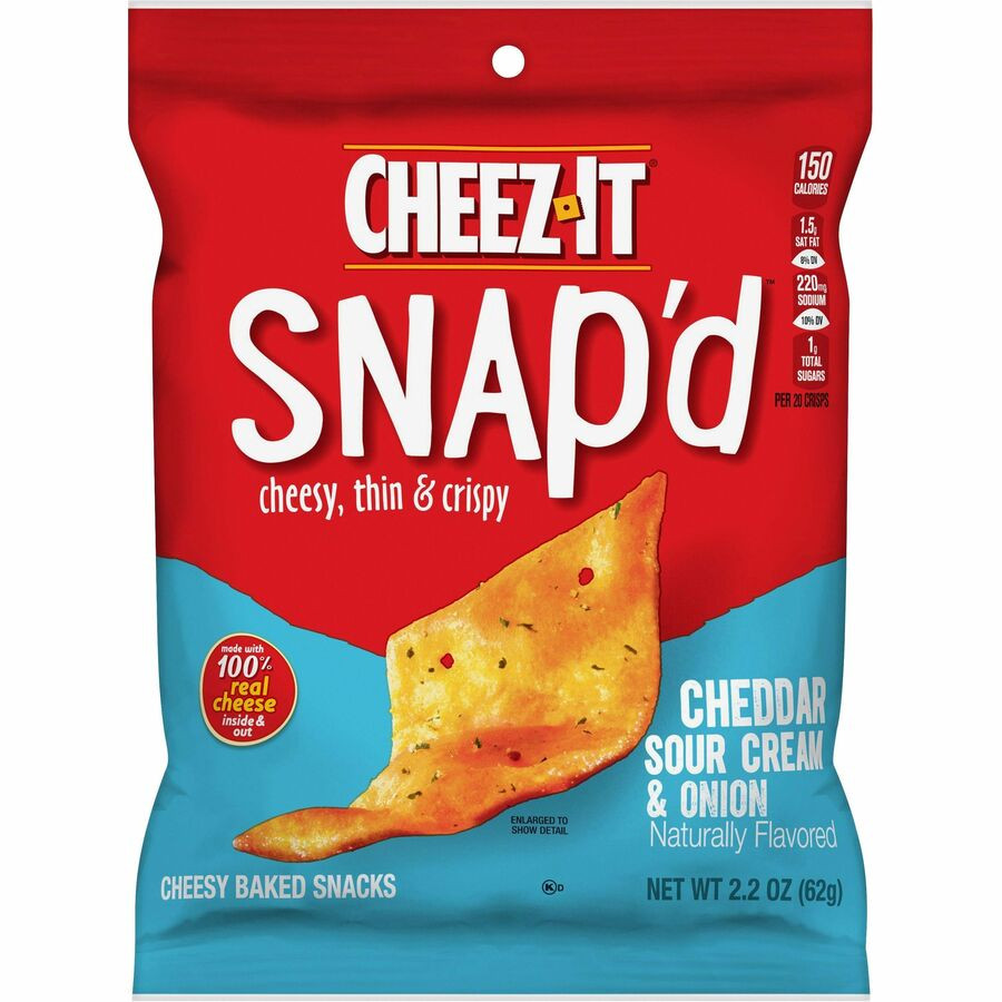 Kellanova Cheez-It 11460 Cheez-It Snap'd Cheddar Sour Cream & Onion Crackers