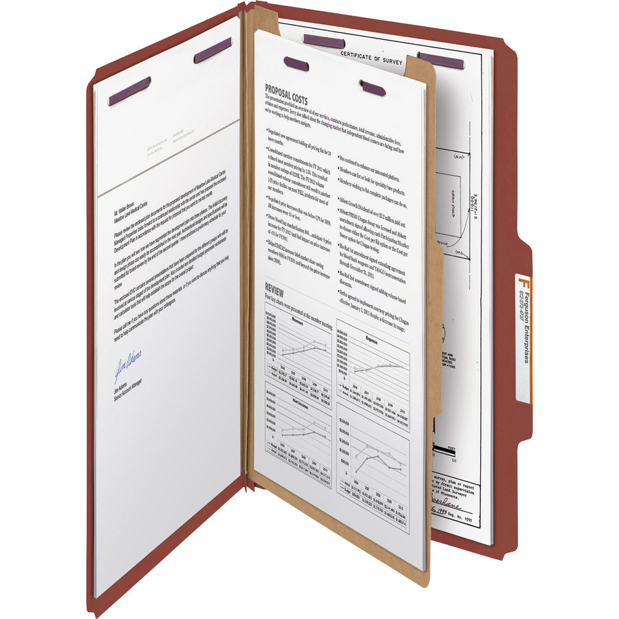 Smead Manufacturing Company Smead 18775 Smead SafeSHIELD 2/5 Tab Cut Legal Recycled Classification Folder