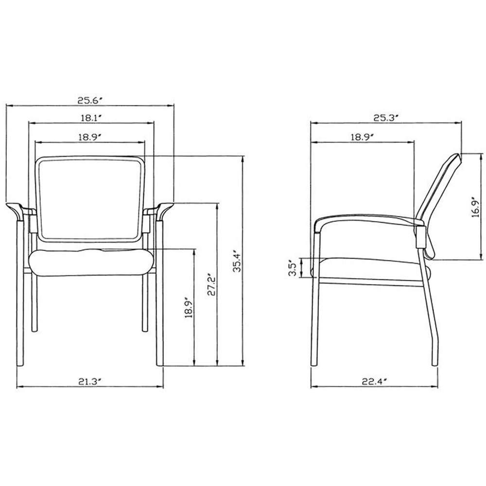 Lorell 23100101 Lorell Mesh Back Stackable Guest Chair