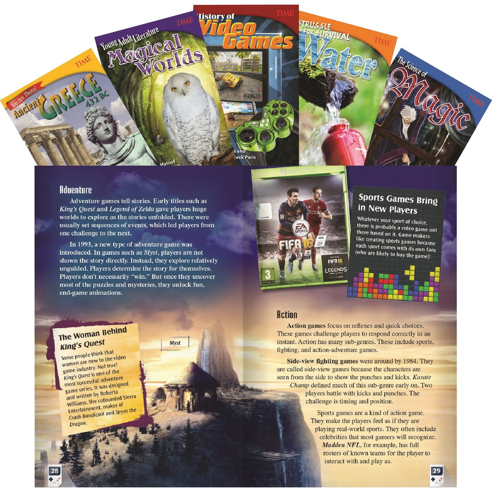 Shell Education 25925 Shell Education TIME Informational Text Grade 6 Set 1, 5-Book Set Printed Book