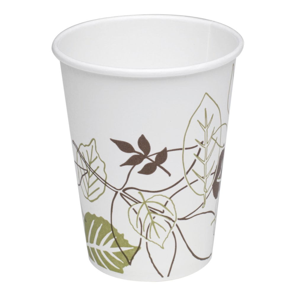 Designed to heat-up your beverage sales, the Dixie Paper Hot Cup is the foundation of our cup portfolio. Dixie Paper Hot Cups provide an upscale image at an economical cost for specialty hot beverages.  POLY-LINED to protect against soak-thru  DURABLE sidewall strength  COMPATIBLE with Dixie 9542 Series Lids, DIXIE hot cups are made from materials which can tolerate and have been tested with hot liquid up to 212 degrees F the temperature, at which water boils. No tests have been performed with liquids over 212 degrees F  The Sustainable Forestry Initiative certified sourcing label is proof Georgia-Pacific is using fiber from responsible and legal sources. SFI is a registered trademark owned by Sustainable Forestry Initiative, Inc. www.sfiprogram.org  PRODUCT MAY BE RECYCLED if you have access to a recycler that accepts paper or plastic products containing food residue.  Such facilities may not exist in your area  Paper hot cups in the 8-oz size are perfect for tea and hot cocoa.  Paper cups come in a pack of 50.