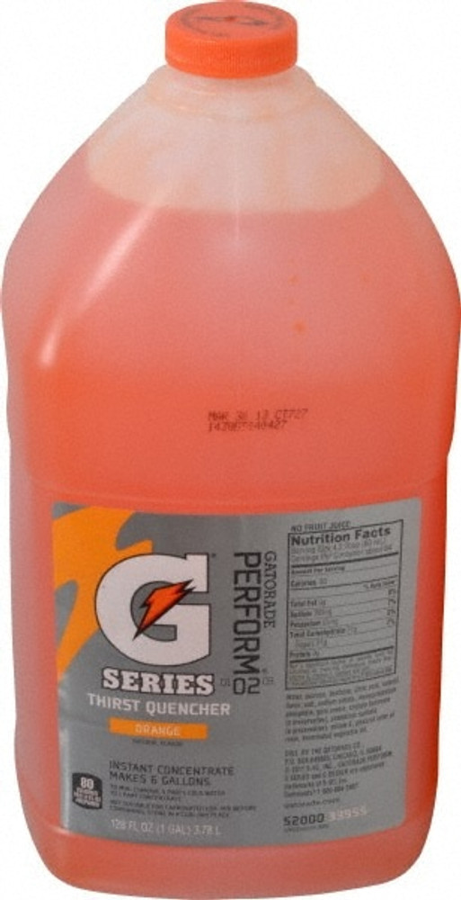 Gatorade 03955 Activity Drink: 1 gal, Bottle, Orange, Liquid Concentrate & Powder, Yields 6 gal