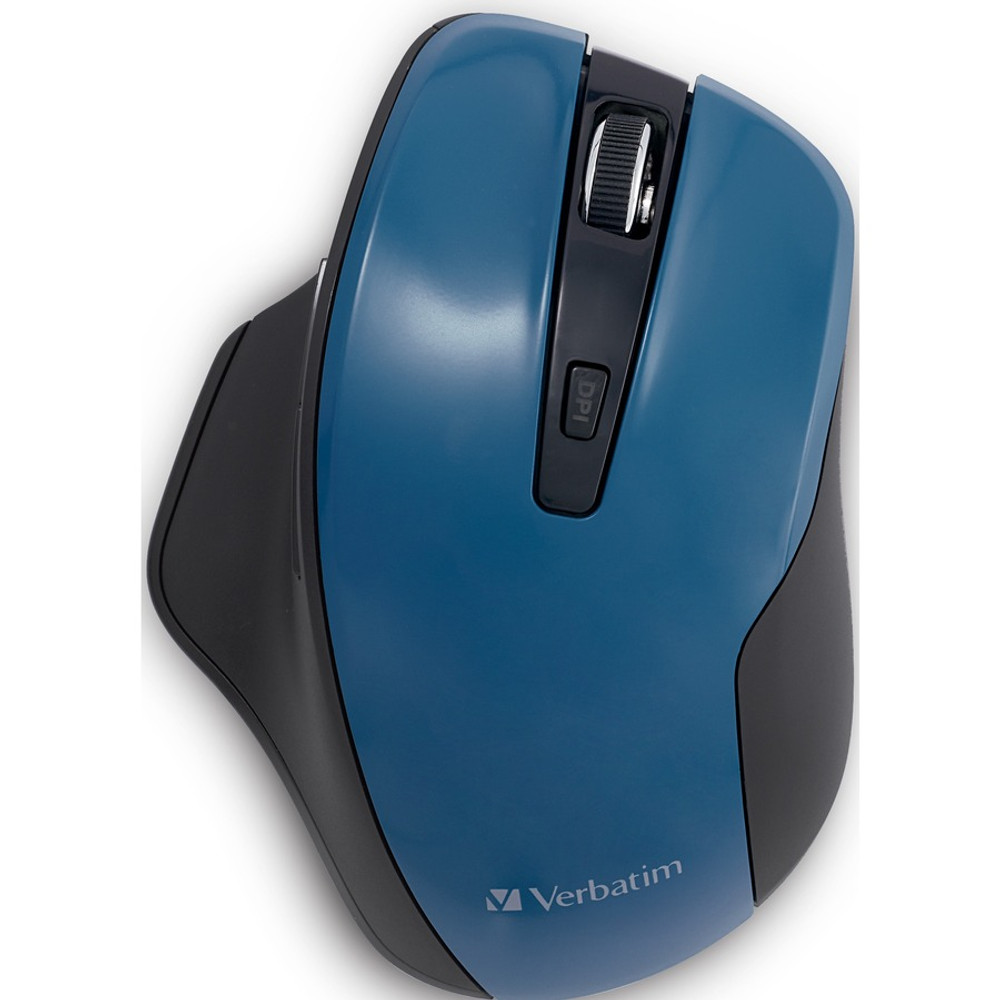 Verbatim America, LLC Verbatim 70244 Verbatim Silent Ergonomic Wireless Blue LED Mouse - Dark Teal