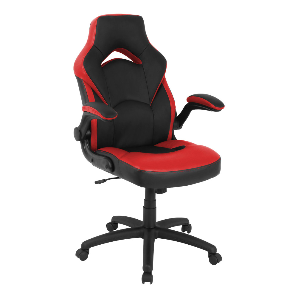 SP RICHARDS 84387 Lorell Bucket High-Back Gaming Chair, Red/Black