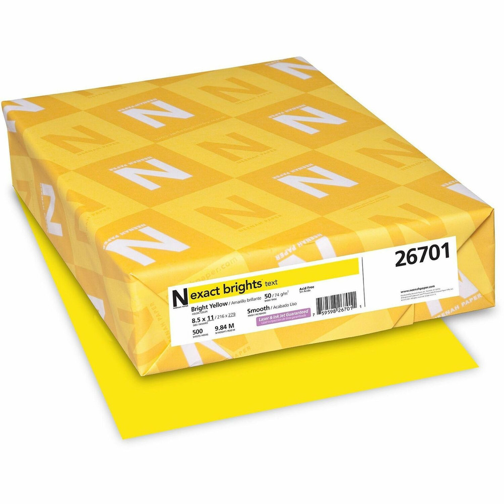 Neenah Paper, Inc Neenah 26701 Exact Brights&reg; Smooth Colored Paper - Yellow