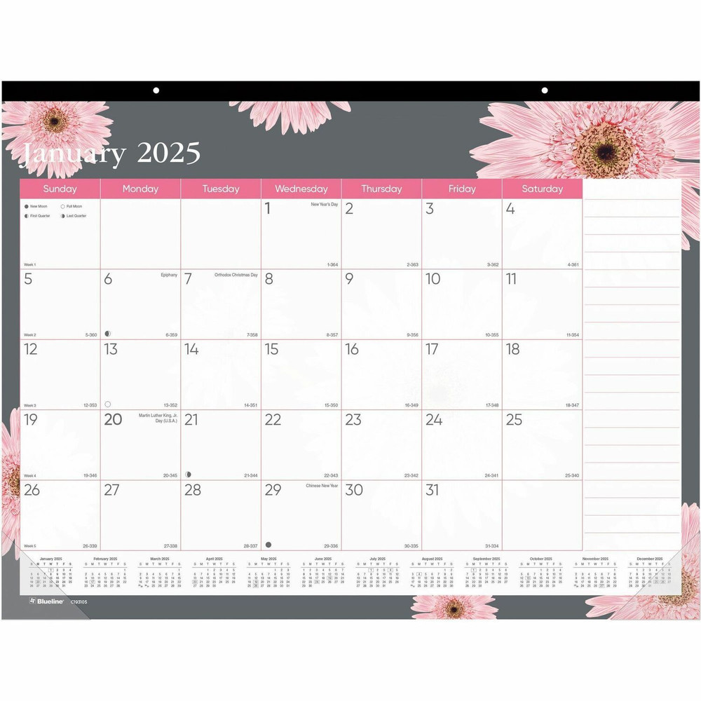 Dominion Blueline, Inc Brownline C193105 Brownline Monthly Floral Desk Pad