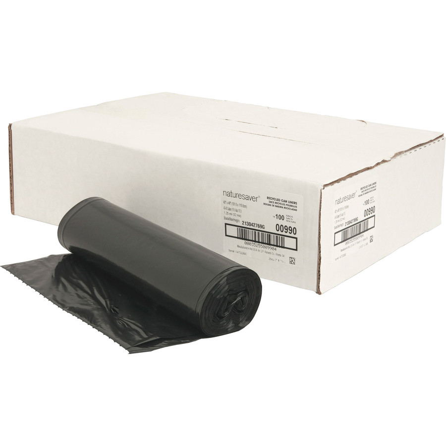 Nature Saver 00990 Nature Saver Black Low-density Recycled Can Liners