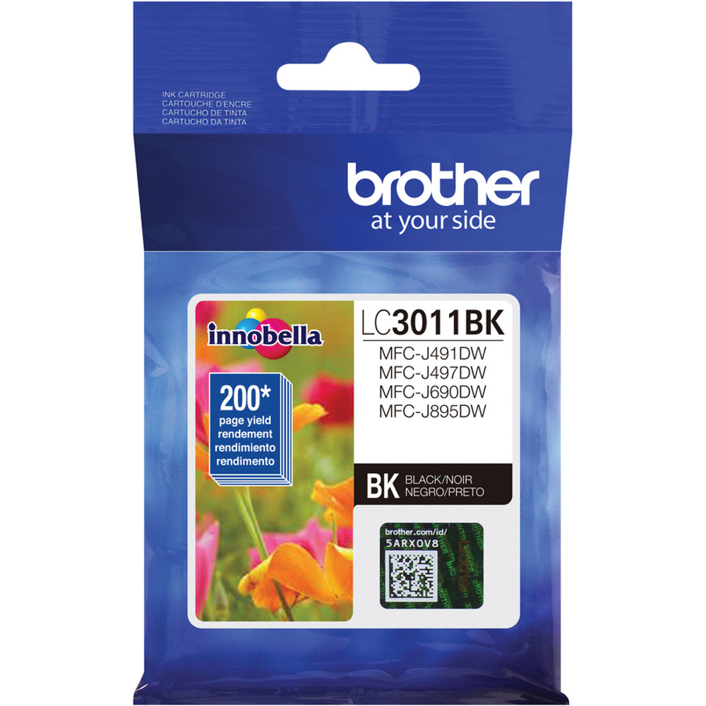 Brother Industries, Ltd Brother LC3011BK Brother LC3011BK Original Standard Yield Inkjet Ink Cartridge - Single Pack - Black - 1 Each