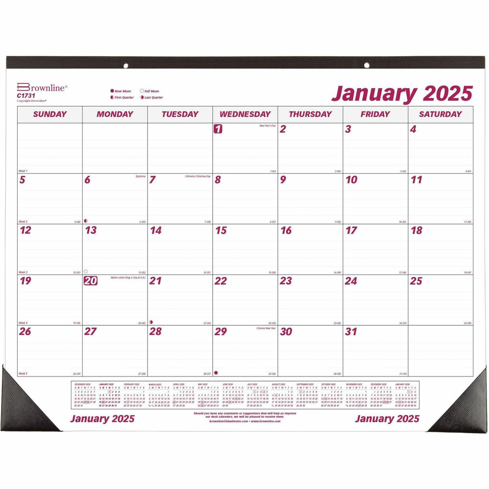 Dominion Blueline, Inc Brownline C1731 Brownline Professional Monthly Desk/Wall Calendar