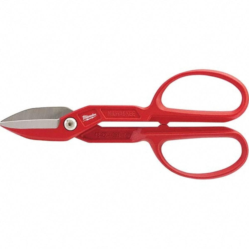 Milwaukee Tool 48-22-4003 Tinner's Snips: 10" OAL, 3" LOC, Steel Blades