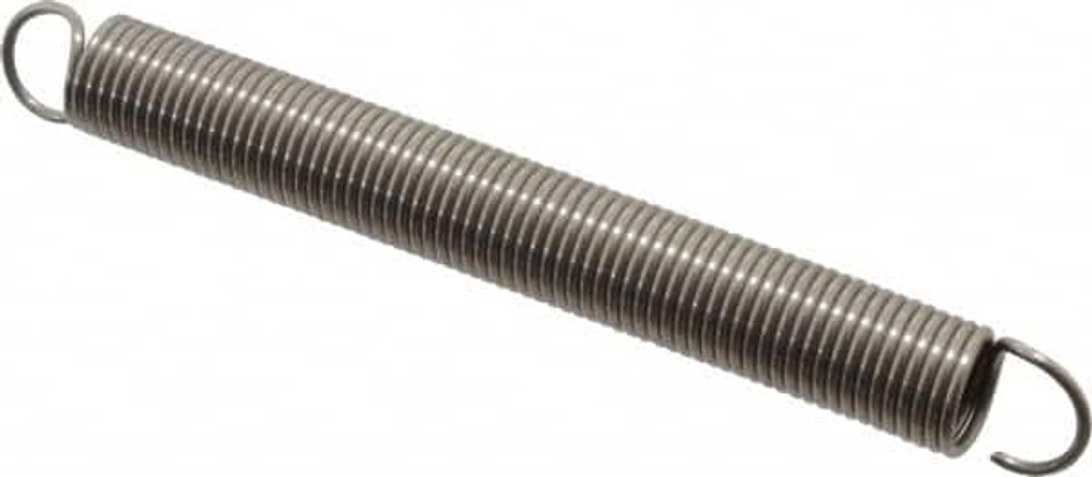 Gardner Spring 37071GS Extension Spring: 1/2" OD, 11.48 lb Max Load, 9.59" Extended Length, 0.055" Wire Dia