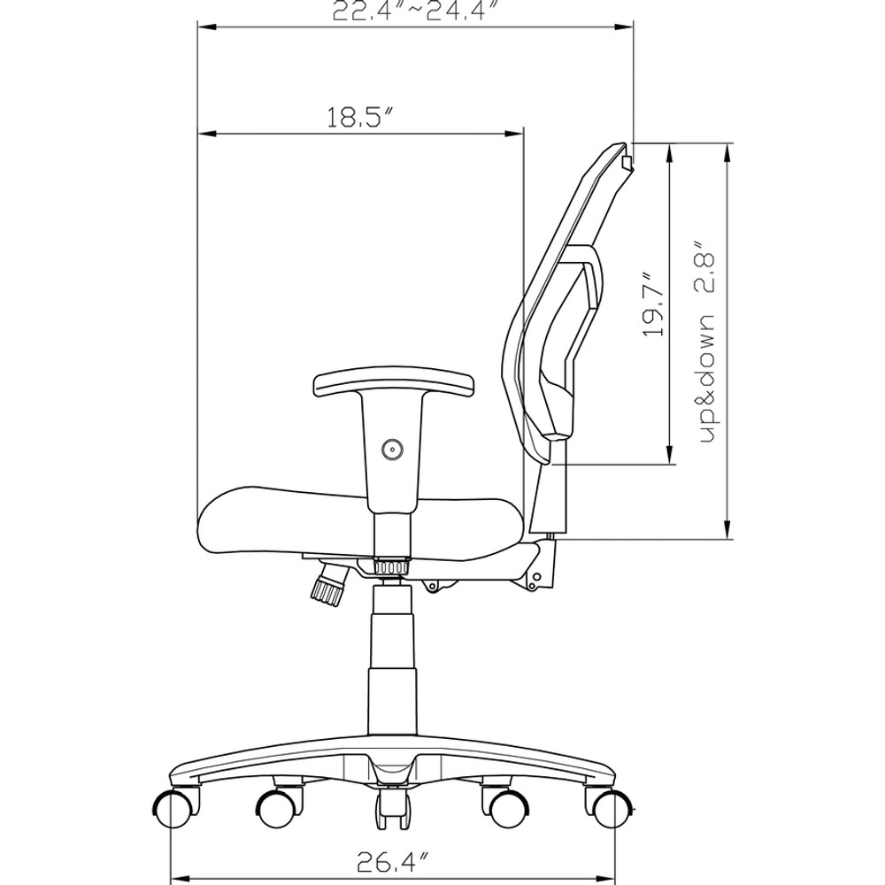 Lorell 86802 Lorell Ergomesh Swivel Mesh Mid-back Office Chair