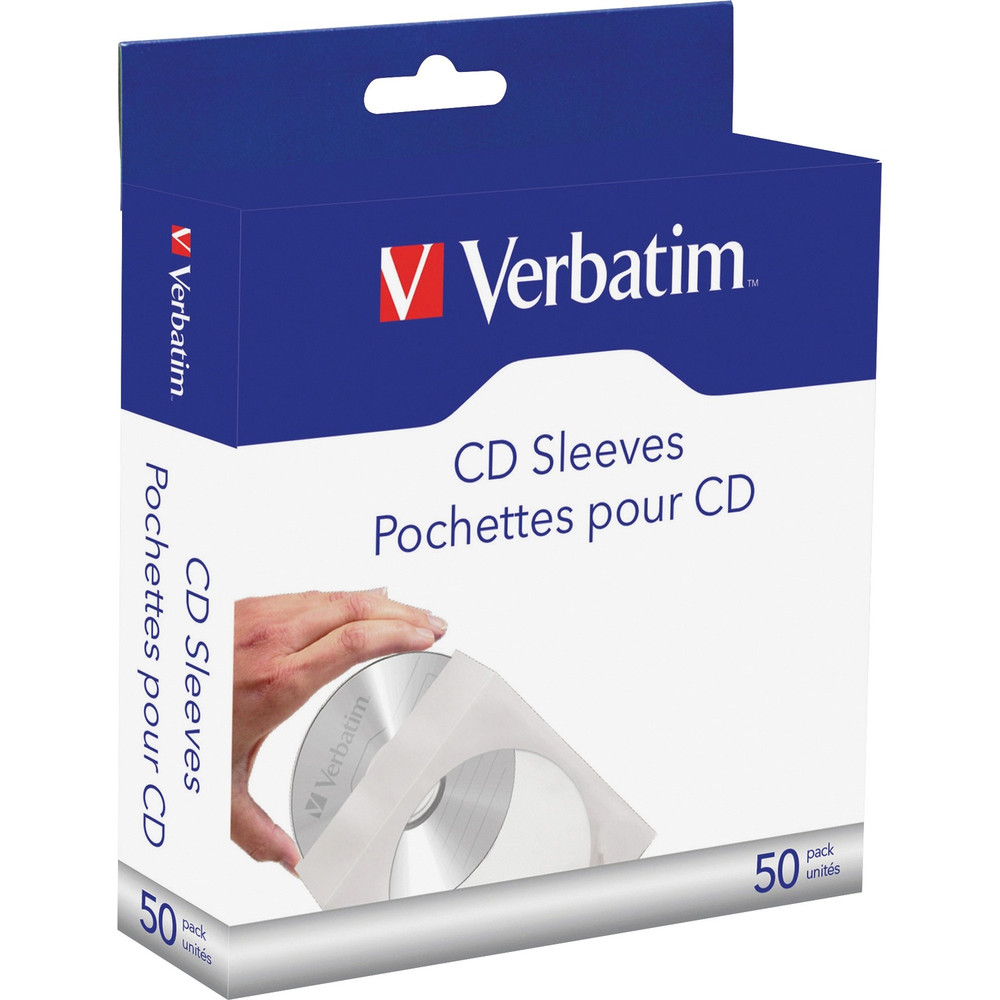 Verbatim America, LLC Verbatim 70126 Verbatim CD/DVD Paper Sleeves with Clear Window - 50pk Box