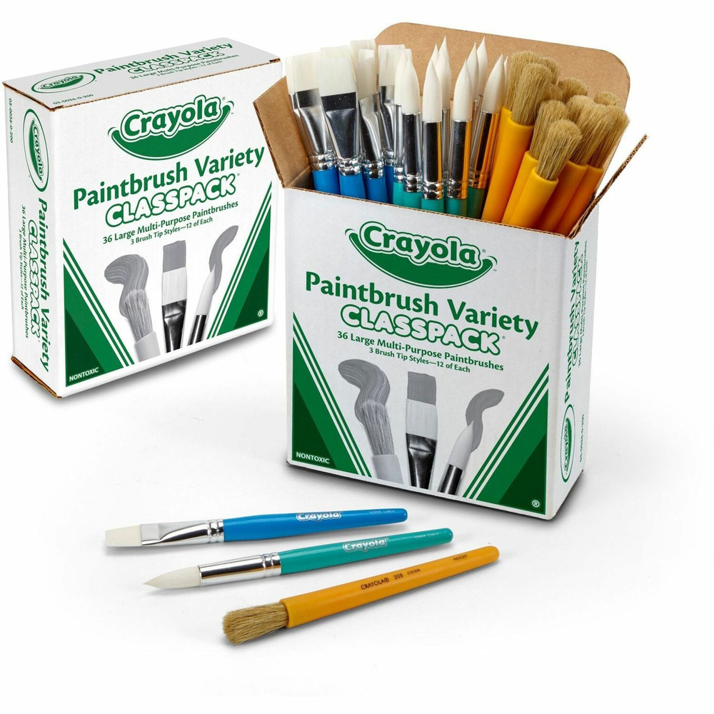 Crayola, LLC Crayola 050036 Crayola 3-Tip Paintbrush Variety Classpack