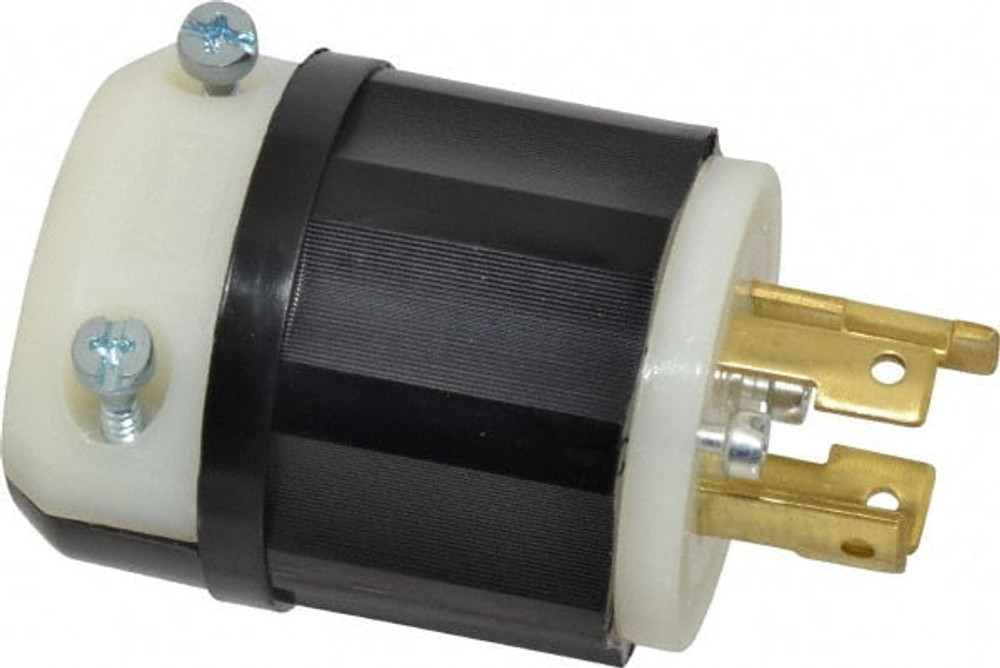 Leviton 2721 Locking Inlet: Plug, Industrial, L15-30P, 250V, Black & White