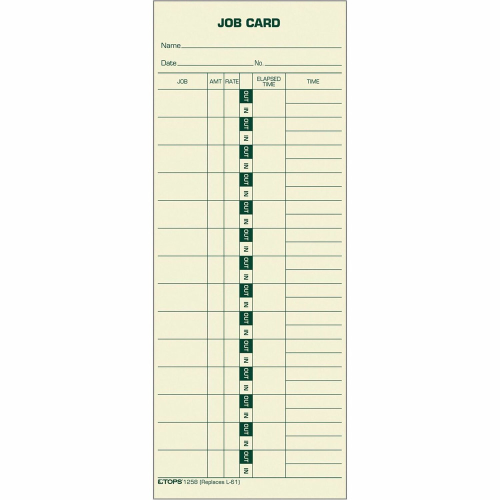 TOPS Products TOPS 1258 TOPS Job Costing Time Cards