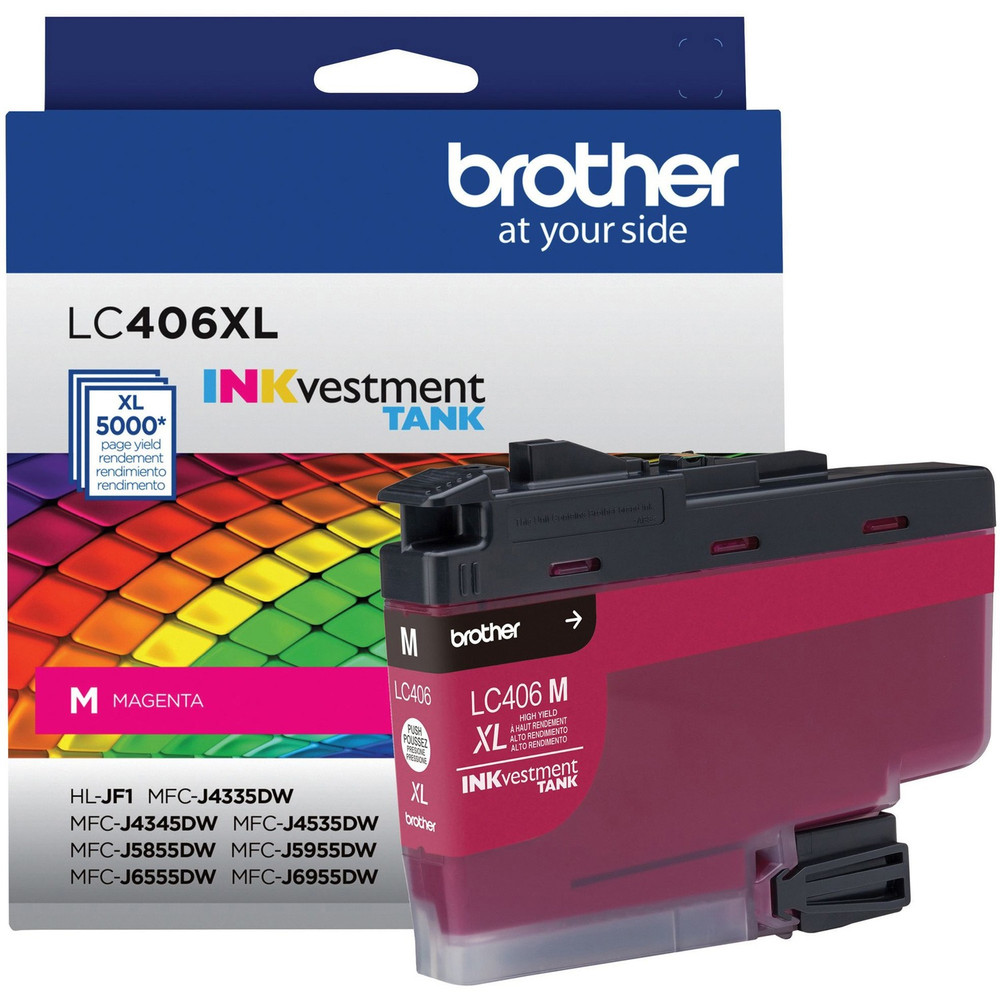 Brother Industries, Ltd Brother LC406XLMS Brother INKvestment LC406XLM Original High Yield Inkjet Ink Cartridge - Single Pack - Magenta - 1 Each