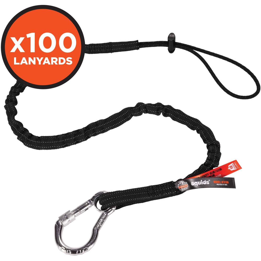 Tenacious Holdings, Inc Ergodyne 19204 Ergodyne 3100-100pk Single Carabiner Tool Lanyard - 10lbs