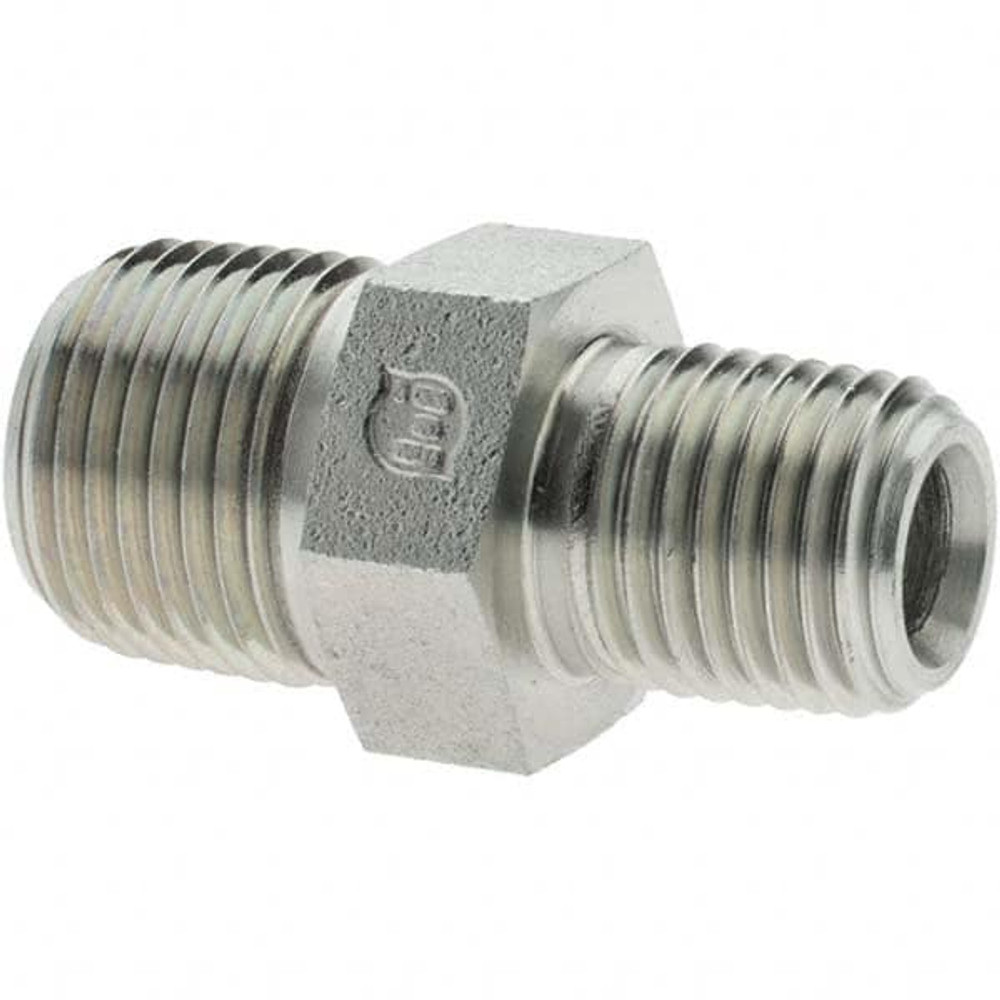 Brennan BD-16003 Industrial Pipe Hex Plug: 3/8 x 1/4" Male Thread, MNPT x MNPT