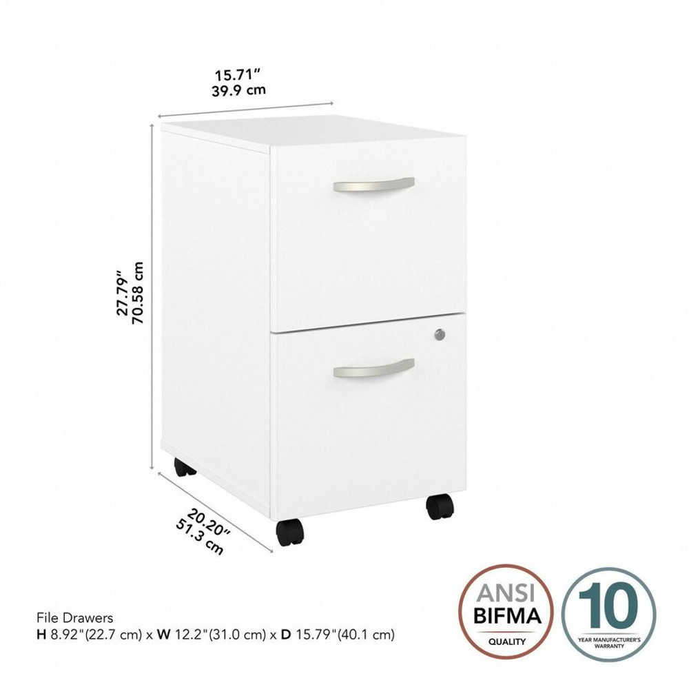 Bush Industries, Inc Bush Business Furniture SCF116WHSU Bush Business Furniture Studio C 2 Drawer Mobile File Cabinet