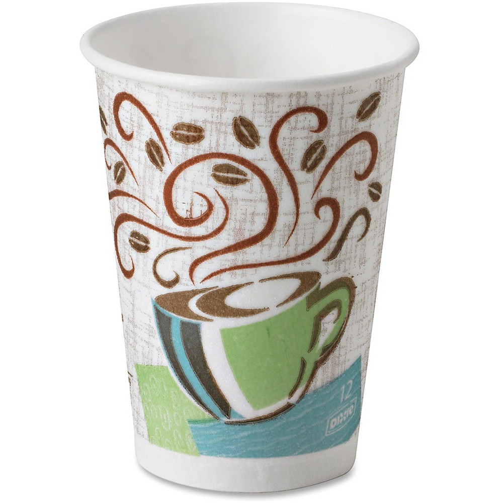 Georgia Pacific Corp. Dixie 5342CDSBPCT Dixie PerfecTouch 12 oz Insulated Paper Hot Coffee Cups by GP Pro