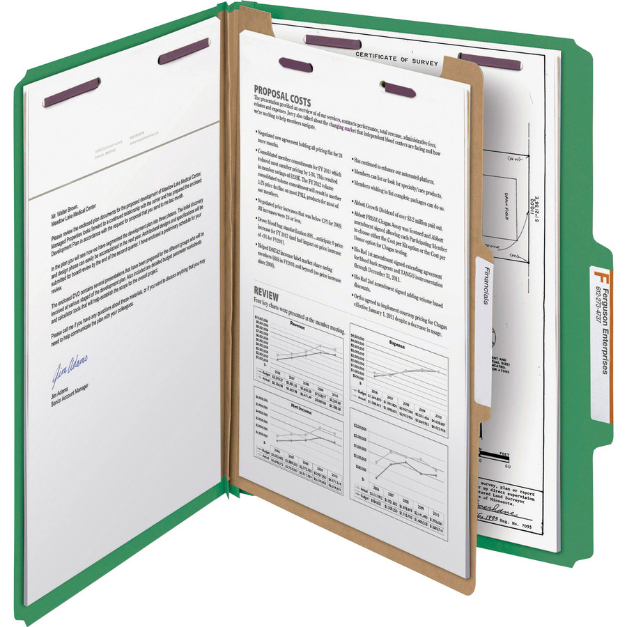 Smead Manufacturing Company Smead 13733 Smead SafeSHIELD 2/5 Tab Cut Letter Recycled Classification Folder