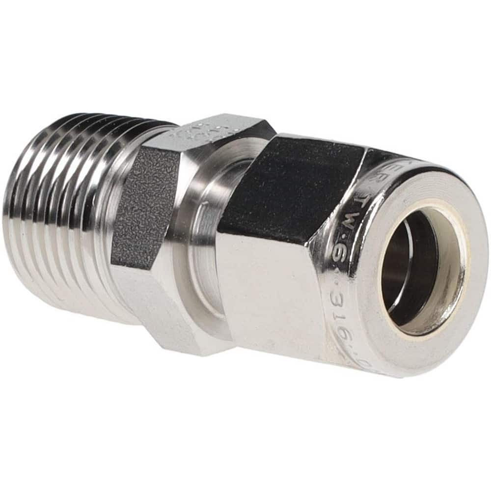 Parker 6MSC6N-316 Compression Tube Connector: 3/8-18" Thread, Compression x MNPT