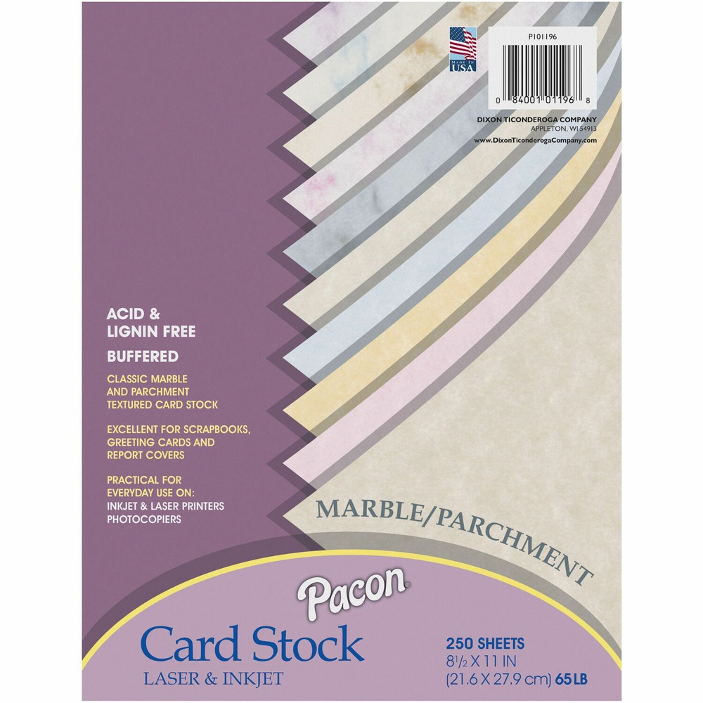 Dixon Ticonderoga Company Dixon 101196 Pacon Marble/Parchment Cardstock Sheets - Assorted