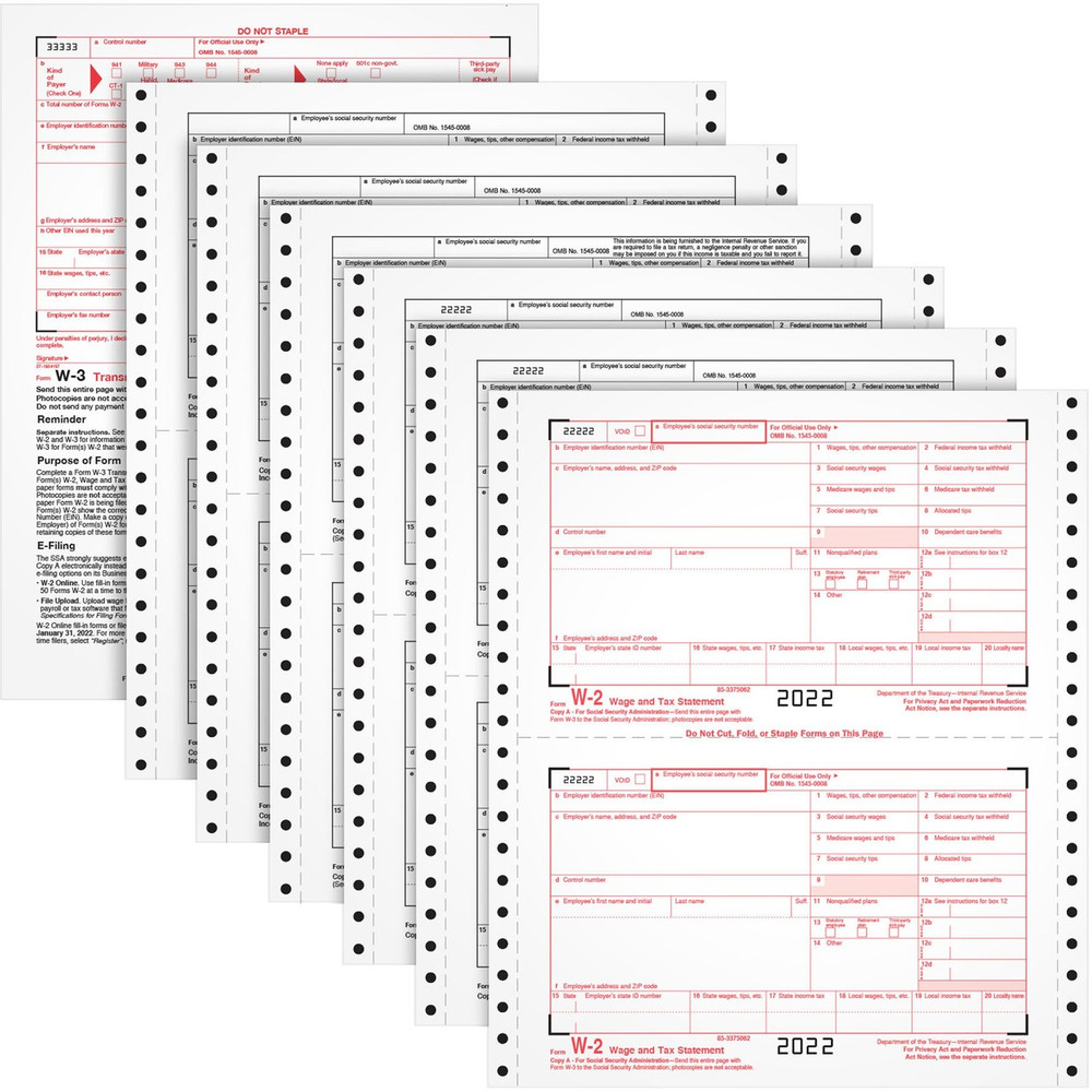 TOPS Products TOPS 2206C TOPS Carbonless Standard W-2 Tax Forms