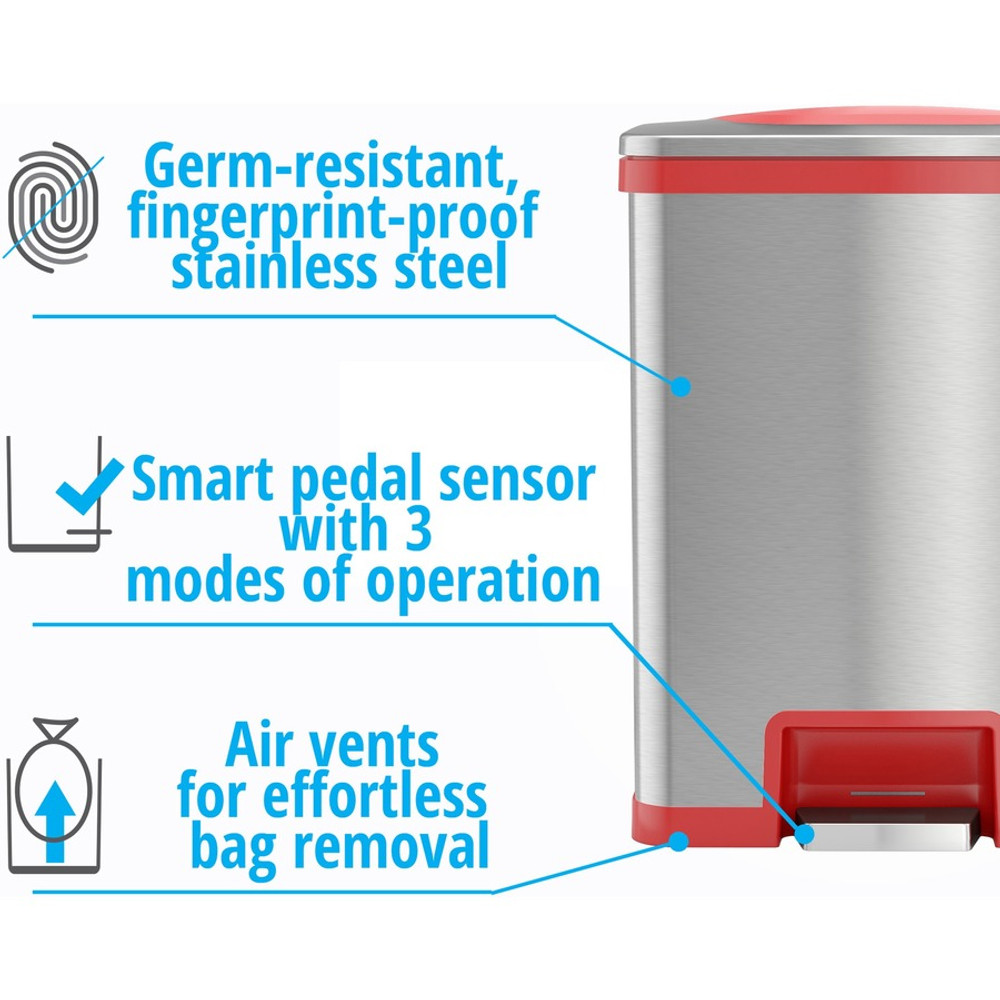 HLS Commercial HLS13SR HLS Commercial 13-Gallon Pedal-Sensor Trash Can