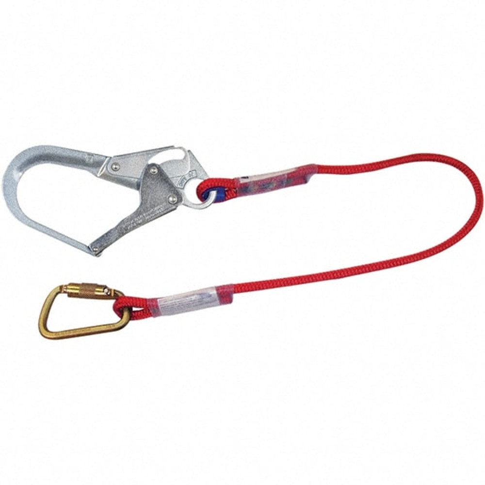 Miller 1014936/ Lanyards & Lifelines; Load Capacity: 310lb ; Type: Lanyard ; Length (Inch): 39-3/8 ; Anchorage End Connection: Locking Rebar Hook ; Harness Connection: Carabiner ; For Arc Flash Work: No