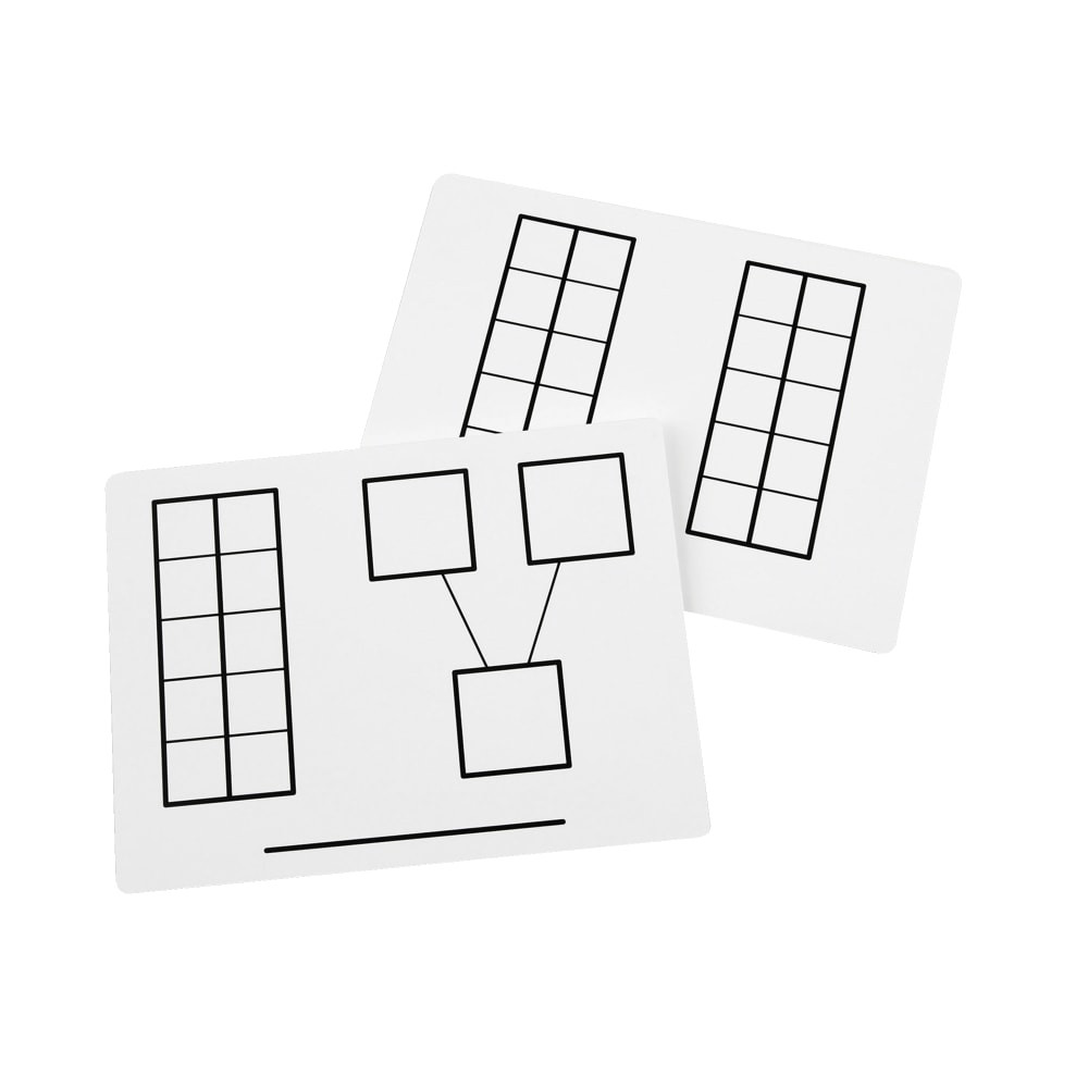 Didax DD-211441-2  Dry-Erase Ten Frame Mats, 9in x 12in, White, Pack Of 2