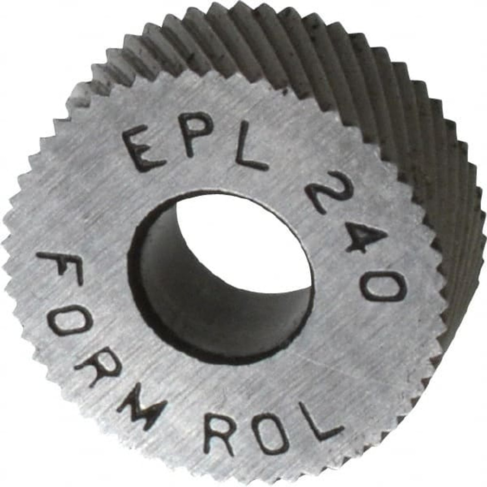 MSC EPL-240 Standard Knurl Wheel: 1/2" Dia, 90 ° Tooth Angle, 40 TPI, Diagonal, High Speed Steel