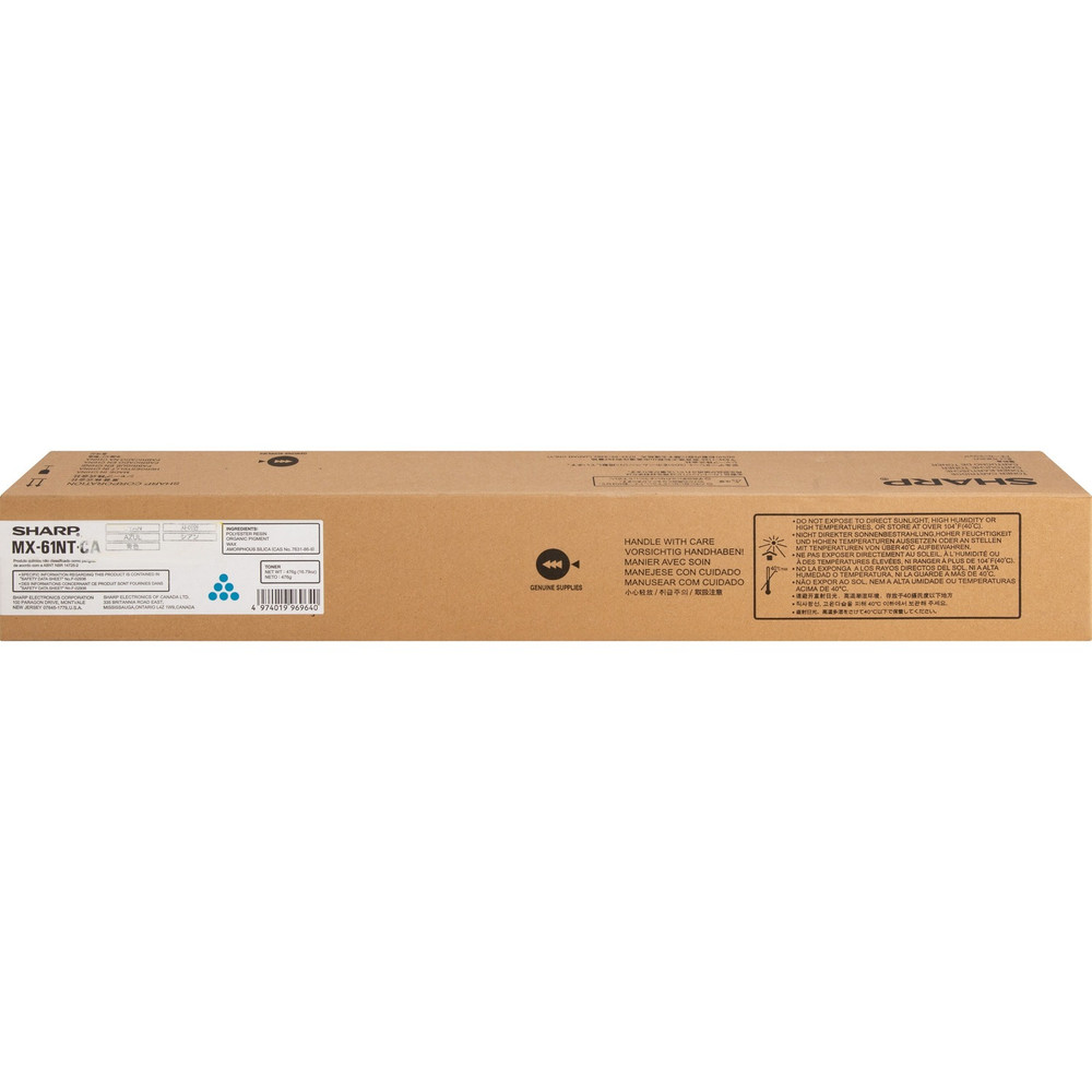 Sharp Electronics Sharp MX61NTCA Sharp MX-61NT Original Laser Toner Cartridge - Cyan - 1 Each