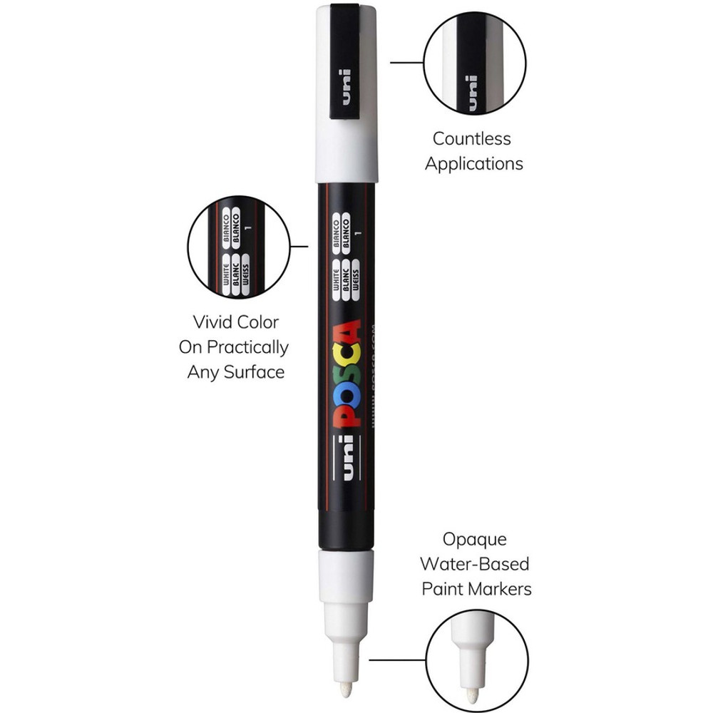 uni-ball Corporation uniball? PC3MWHITE uni&reg; Posca PC-3M Paint Markers