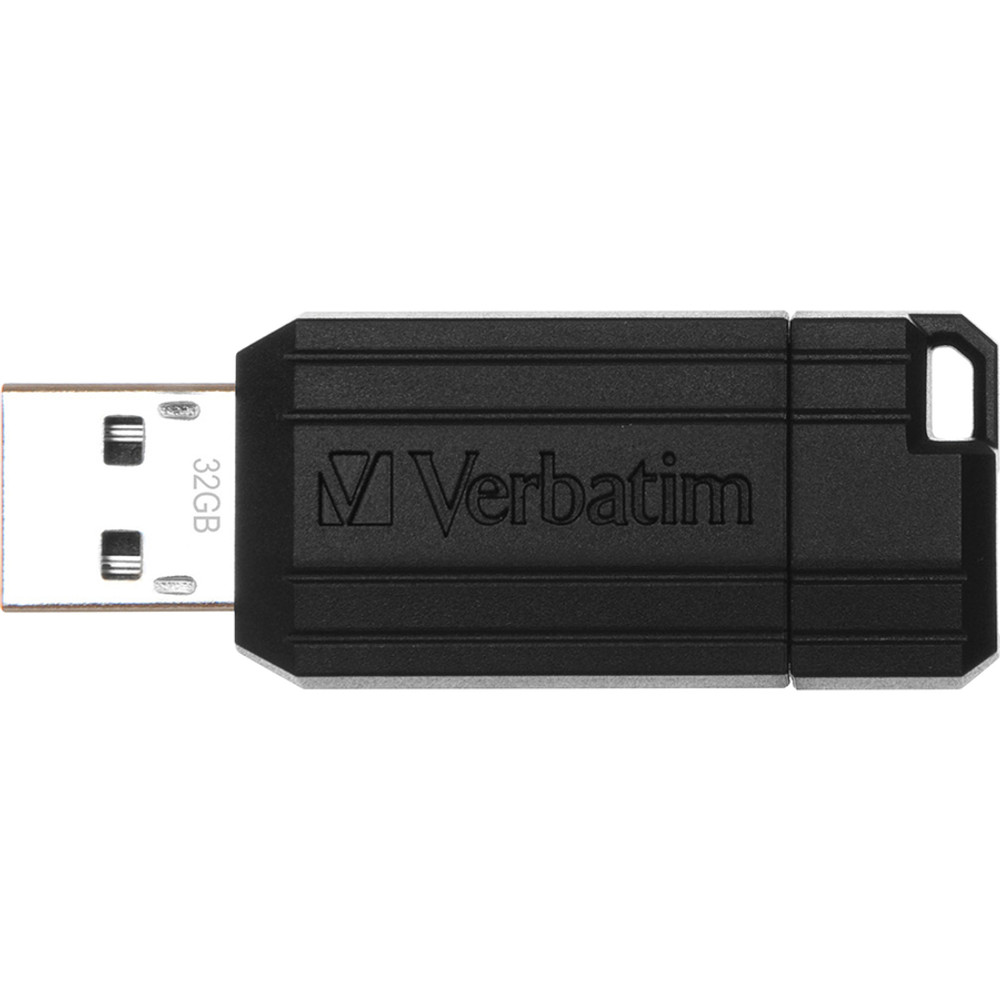 Verbatim America, LLC Microban 49064 32GB PinStripe USB Flash Drive - Black