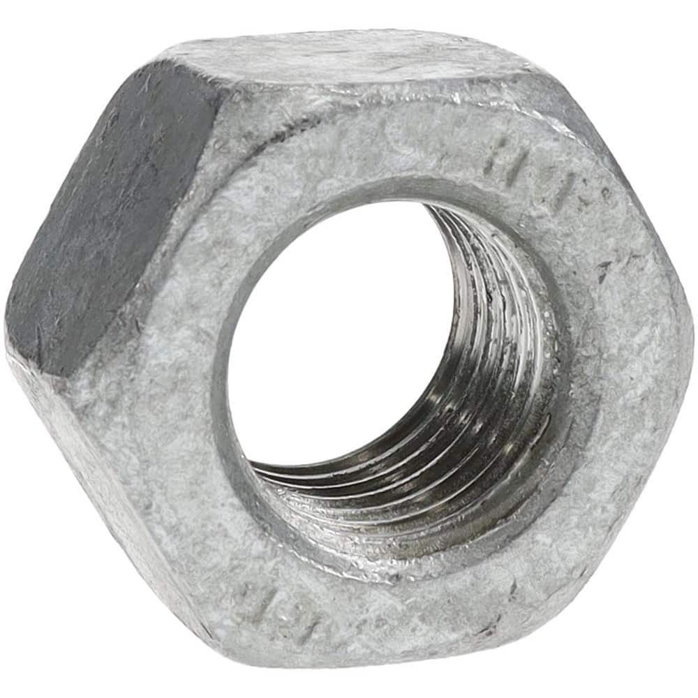 Value Collection MSC-72047681 Hex Nut: 1-8, A563 Grade DH Steel, Hot Dipped Galvanized Finish