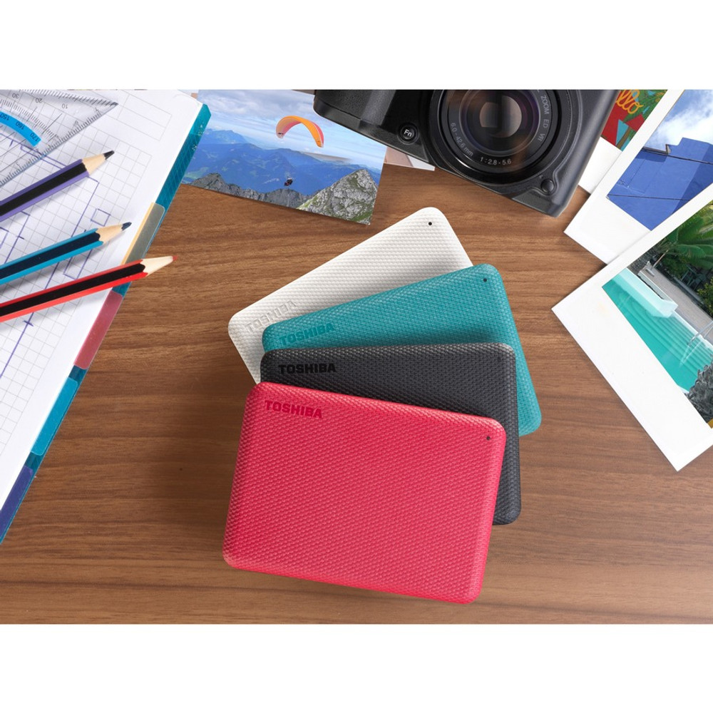 Toshiba HDTCA20XR3AA Toshiba Canvio Advance HDTCA20XR3AA 2 TB Portable Hard Drive - External - Red