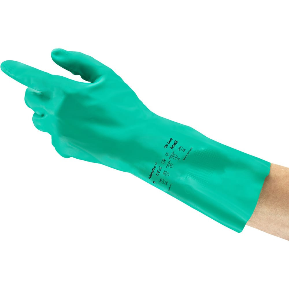 Ansell 58009090 Chemical Resistant Gloves; Glove Type: General Purpose Chemical-Resistant ; Material: Nitrile ; Size: 9 ; Numeric Size: 9 ; Coating Material: Nitrile ; Lining Material: Unlined