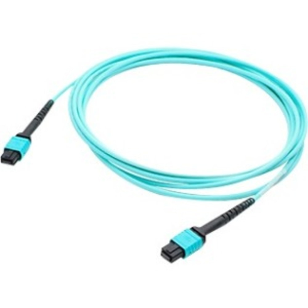 ADD-ON COMPUTER PERIPHERALS, INC. CAB-M12PM12P-M5-AO AddOn 5m Arista Networks CAB-M12PM12P-M5 Compatible MPO (Male) to MPO (Male) 12-strand Aqua OM4 Crossover Fiber OFNR (Riser-Rated) Patch Cable - 100% compatible and guaranteed to work