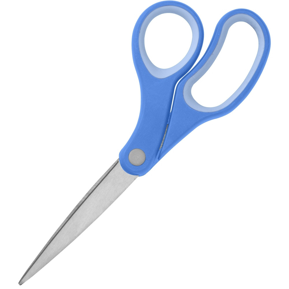 SP RICHARDS Sparco 39043  8in Bent Multipurpose Scissors - 8in Overall Length - Bent - Stainless Steel - Blue - 1 Each