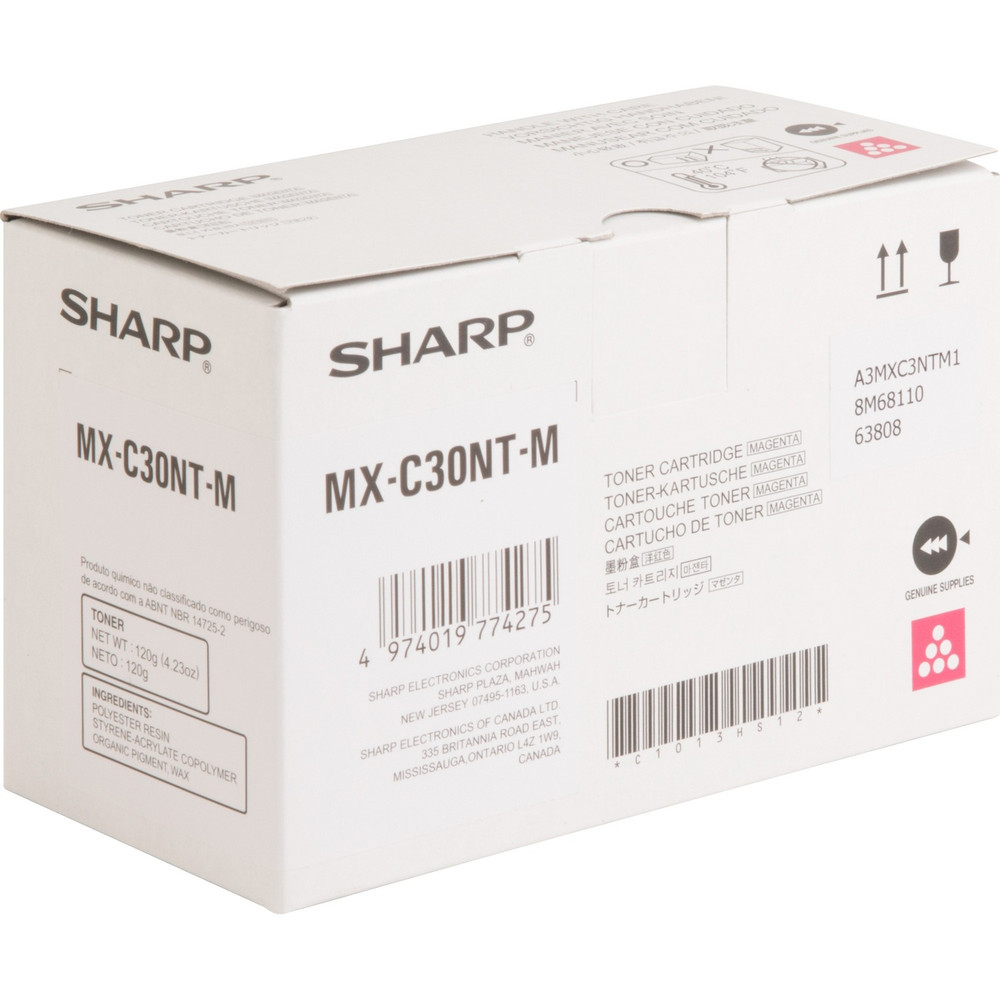 Sharp Electronics Sharp MXC30NTM Sharp Original High Yield Laser Toner Cartridge - Magenta - 1 Each