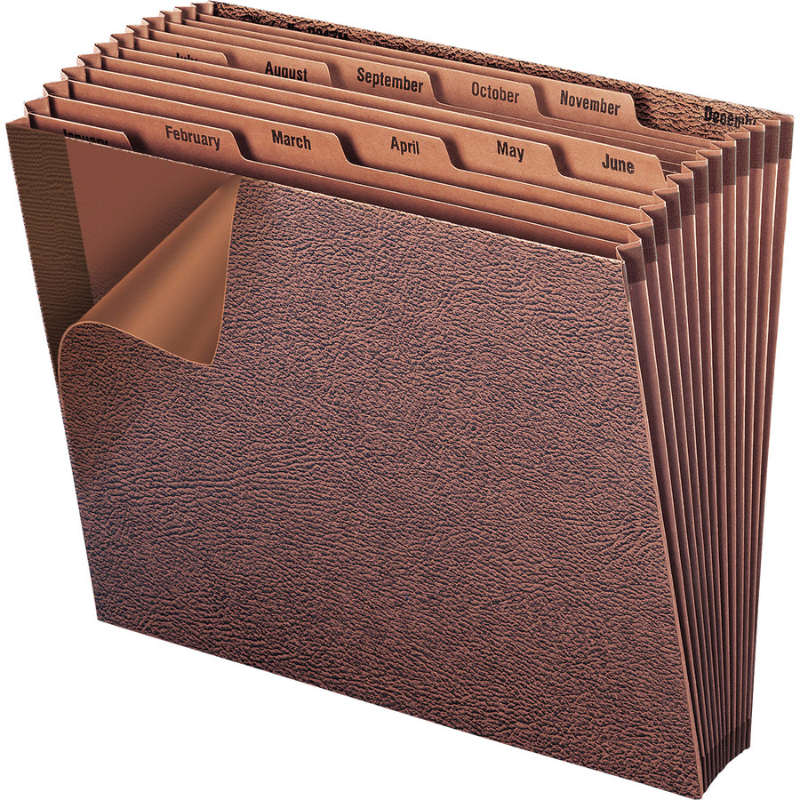 Smead Manufacturing Company Smead 70488 Smead TUFF&reg; Expanding File, Monthly (Jan.-Dec.) 12 Pockets, Letter Size, Redrope-Printed Stock (70488)