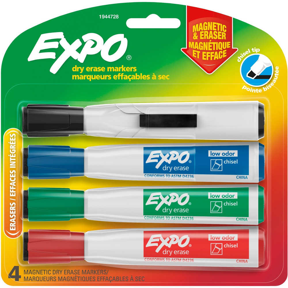 Newell Brands Expo 1944728 Expo Eraser Cap Magnetic Dry Erase Marker Set