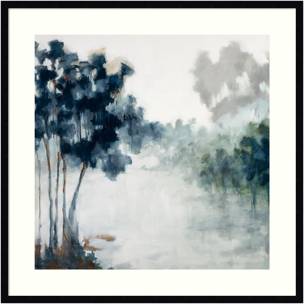 UNIEK INC. Amanti Art A42705345301  Soft Winter Light And Trees by Jacqueline Ellens Wood Framed Wall Art Print, 33inW x 33inH, Black