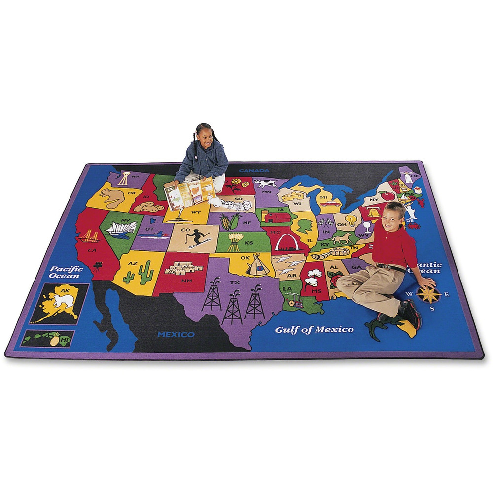 Carpets for Kids 1400 Carpets for Kids Discover America U.S. Map Area Rug