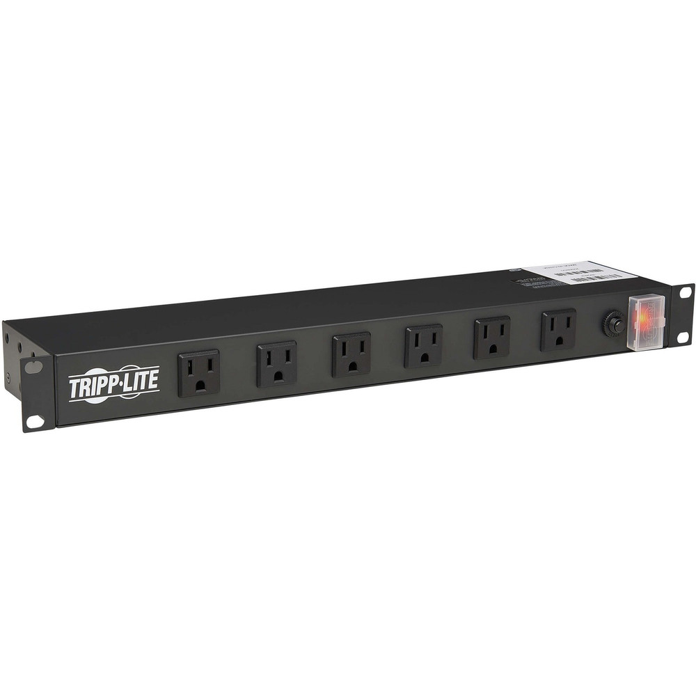 Tripp Lite by Eaton RS-1215-RA Tripp Lite by Eaton 1U Rack-Mount Power Strip, 120V, 15A, 5-15P, 12 Right-Angle 5-15R Outlets (6 Front-Facing, 6 Rear-Facing), 15 ft. (4.57 m) Cord
