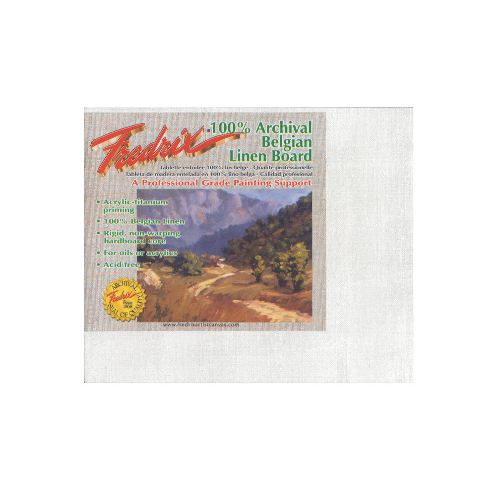 WINSOR & NEWTON 3424-2 Fredrix Archival Linen Canvas Board, 8in x 10in, Pack Of 2