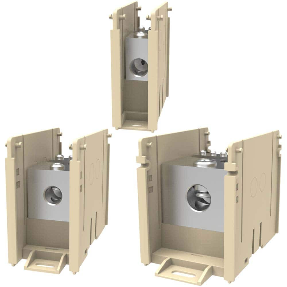 Burndy BDBLCS6R3 Power Distribution Blocks; Amperage: 760 ; Number of Poles: 3 ; Number of Primary Connections: 2 ; Number of Secondary Connections: 4 ; Voltage: 600 ; Primary Wire Range: 4 AWG-500 kcmil