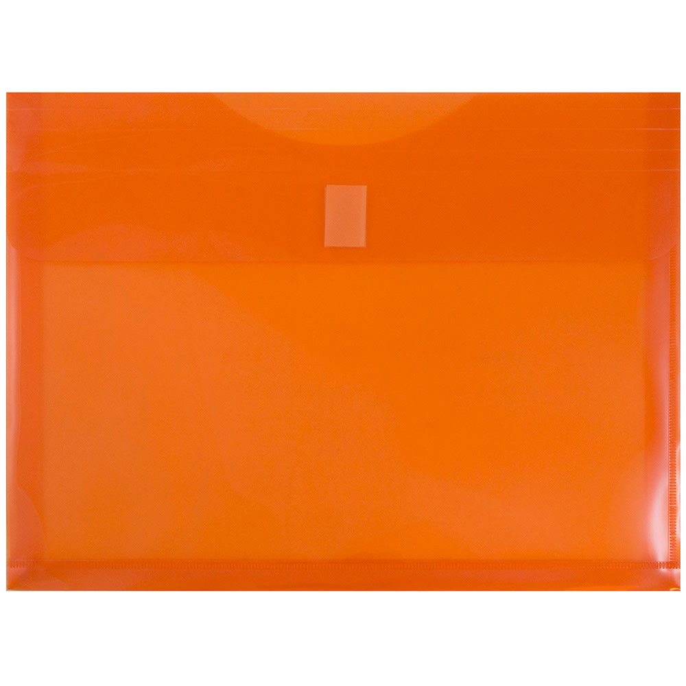 JAM PAPER AND ENVELOPE 218V1OR JAM Paper Plastic Booklet Expansion Envelopes, Letter-Size, 9 3/4in x 13in, Hook & Loop Closure, Light Orange, Pack Of 12